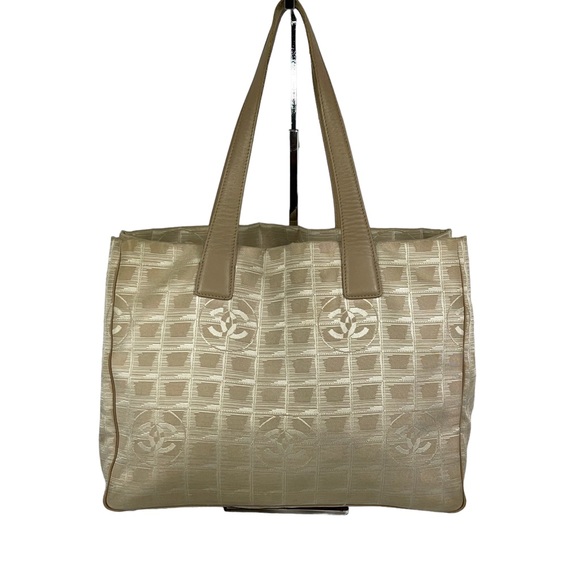 CHANEL Handbags - Authentic CHANEL Bolsa Nylon Beige Vintage Tote Bag Handbag #7466792